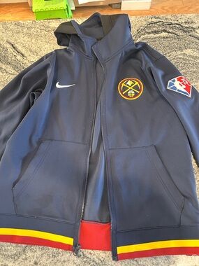 NBA Navy Lightweight Full-Zip Jacket with Red & Yellow Trim